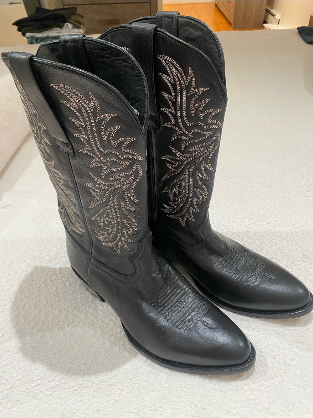 JB Dillon Black Men’s Embroidered Western Boots